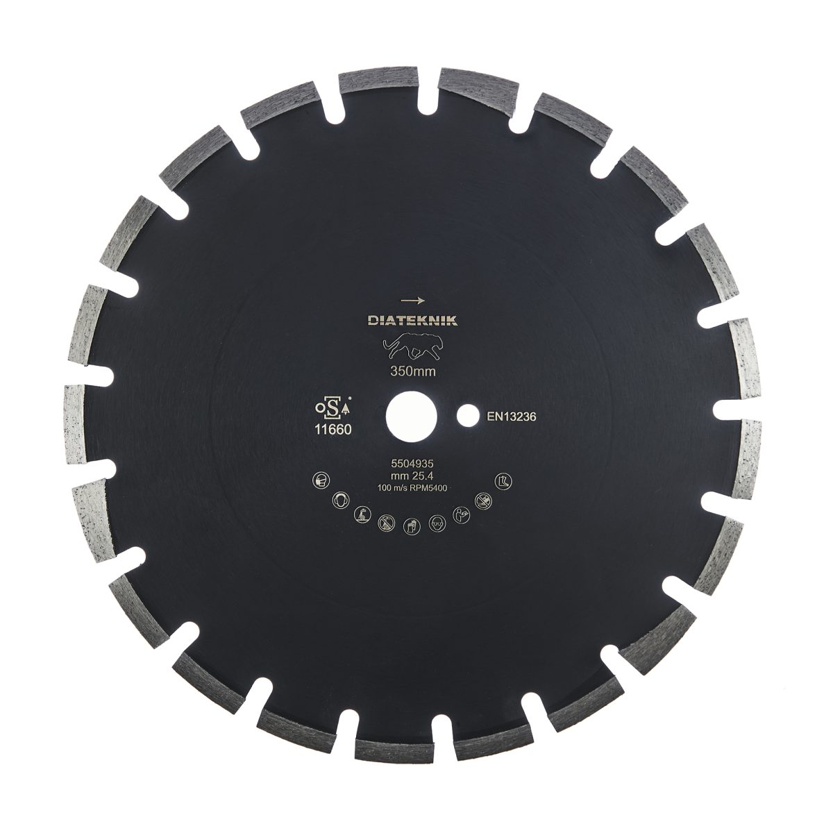 Asfaltklinge Ø350 mm – Asfalt PRO+, asfalt og grøn beton