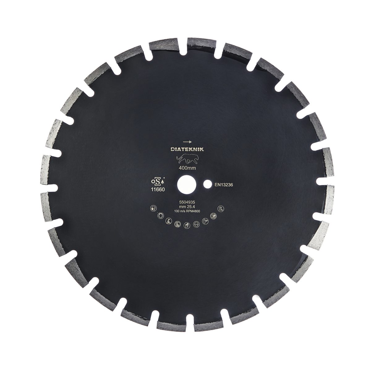 Asfaltklinge Ø400 mm – Asfalt PRO+, asfalt og grøn beton